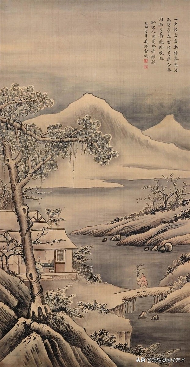 江边垂柳青山一水间，圆缺阴晴依旧起波澜(图6)