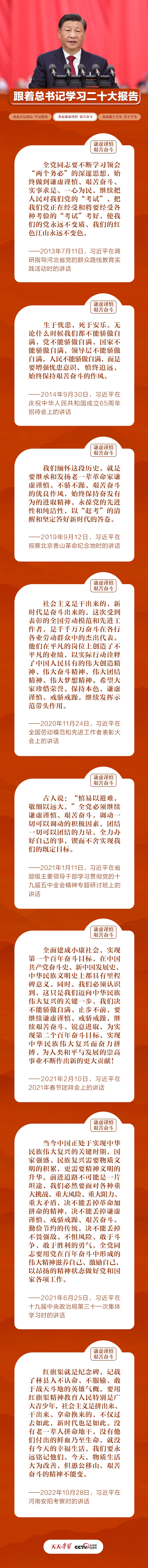 跟着总书记学习二十大报告｜务必谦虚谨慎 艰苦奋斗(图1)