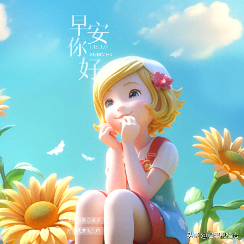 9月14日早上好祝福图片带字温馨，2023唯美早安问候图片文字精选(图1)