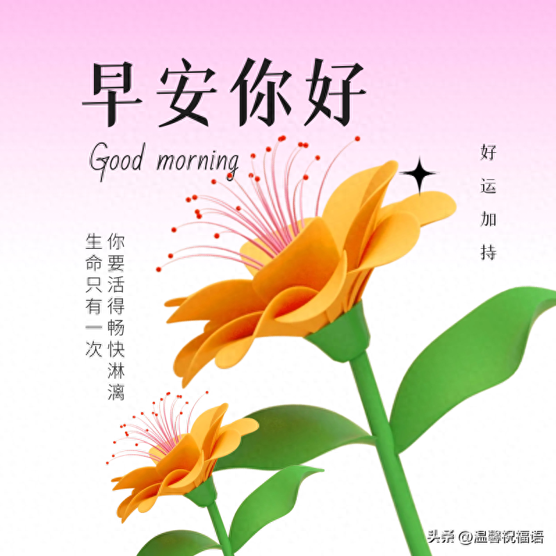 9月14日早上好祝福图片带字温馨，2023唯美早安问候图片文字精选(图5)