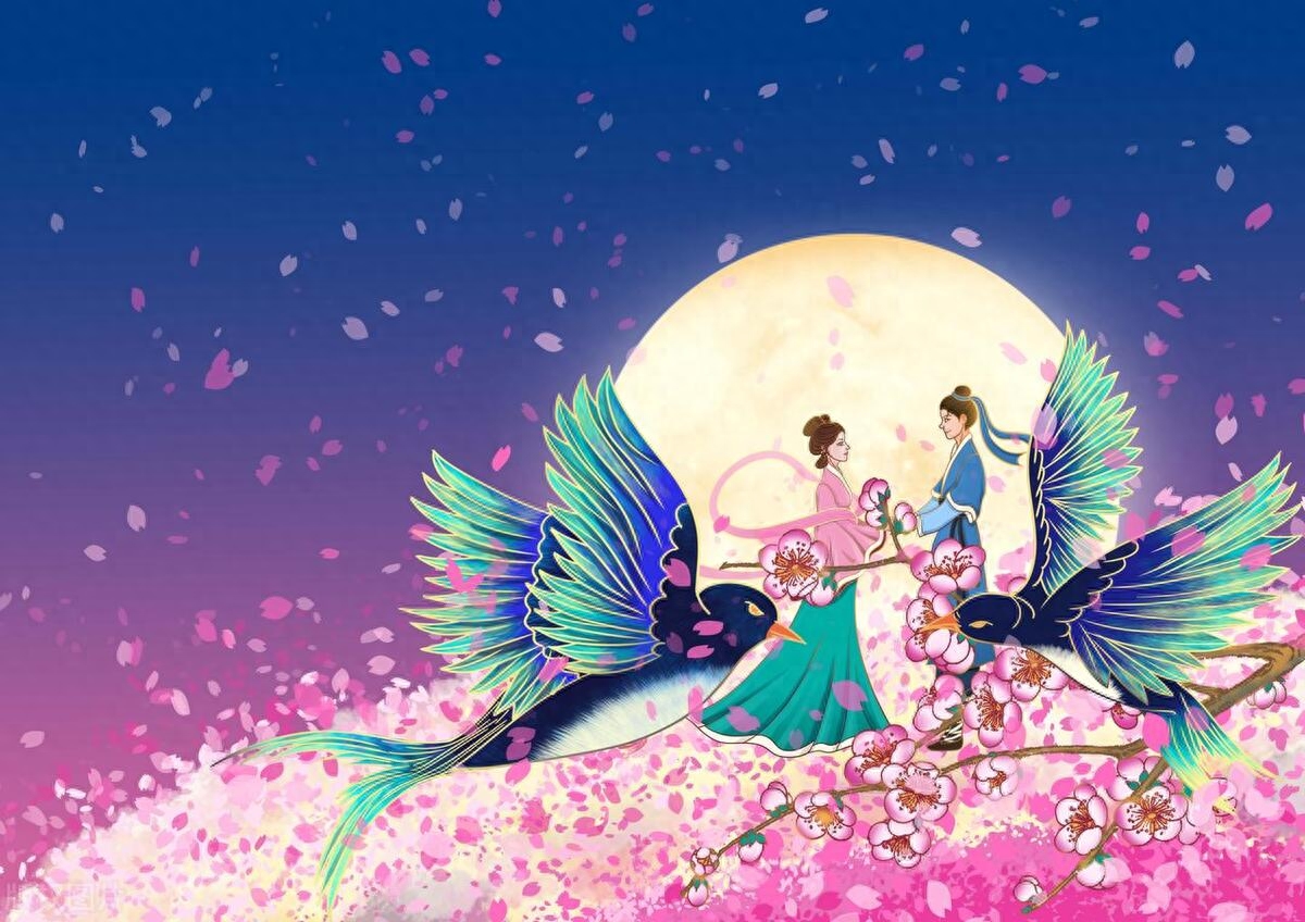 七夕赋：春寒料峭云山踏破忽见君来，春风过尽繁华三千只为你醉(图1)