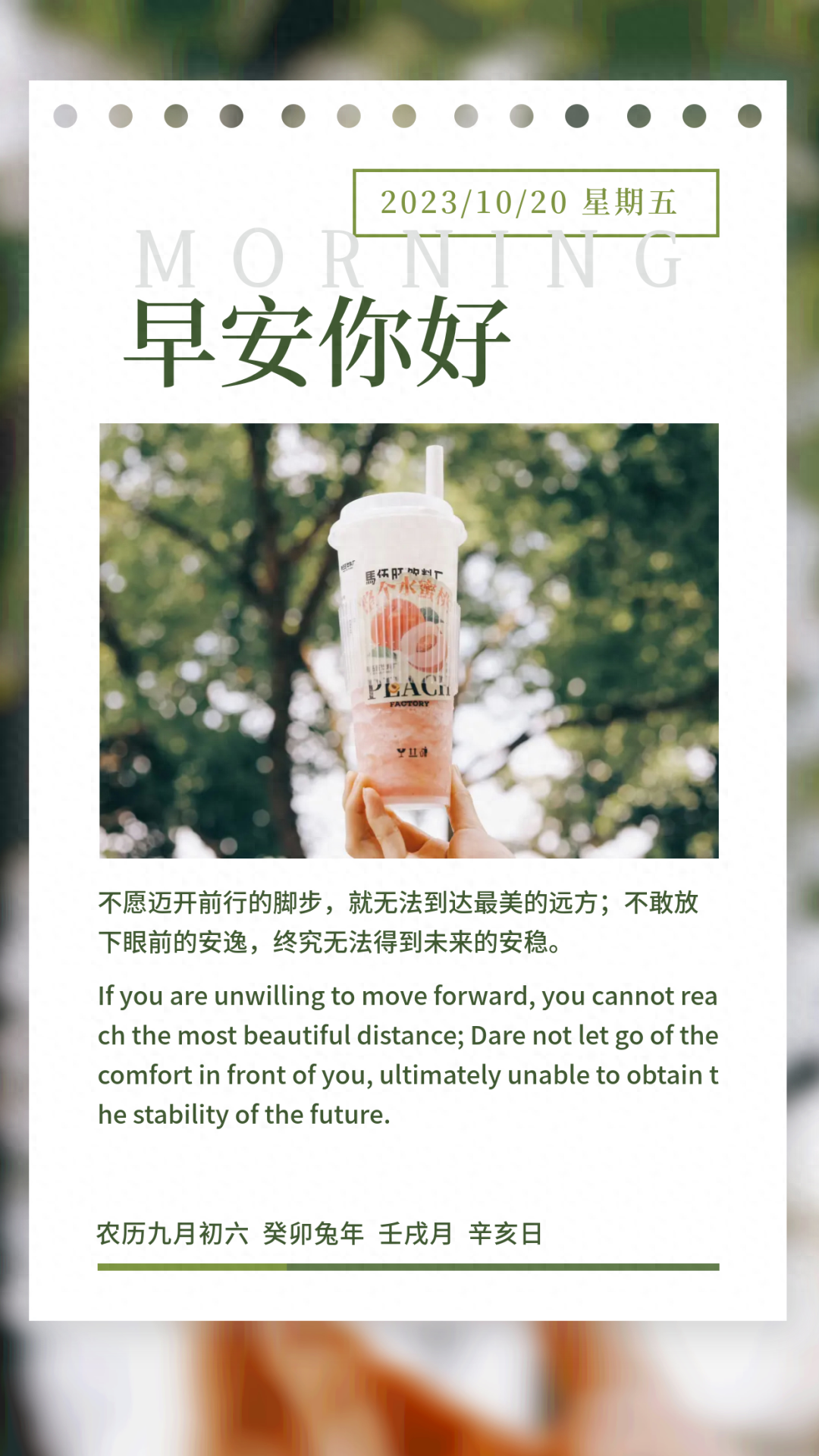 「2023.10.20」早安心语，正能量经典语录句子 触碰心灵的话语图片(图18)