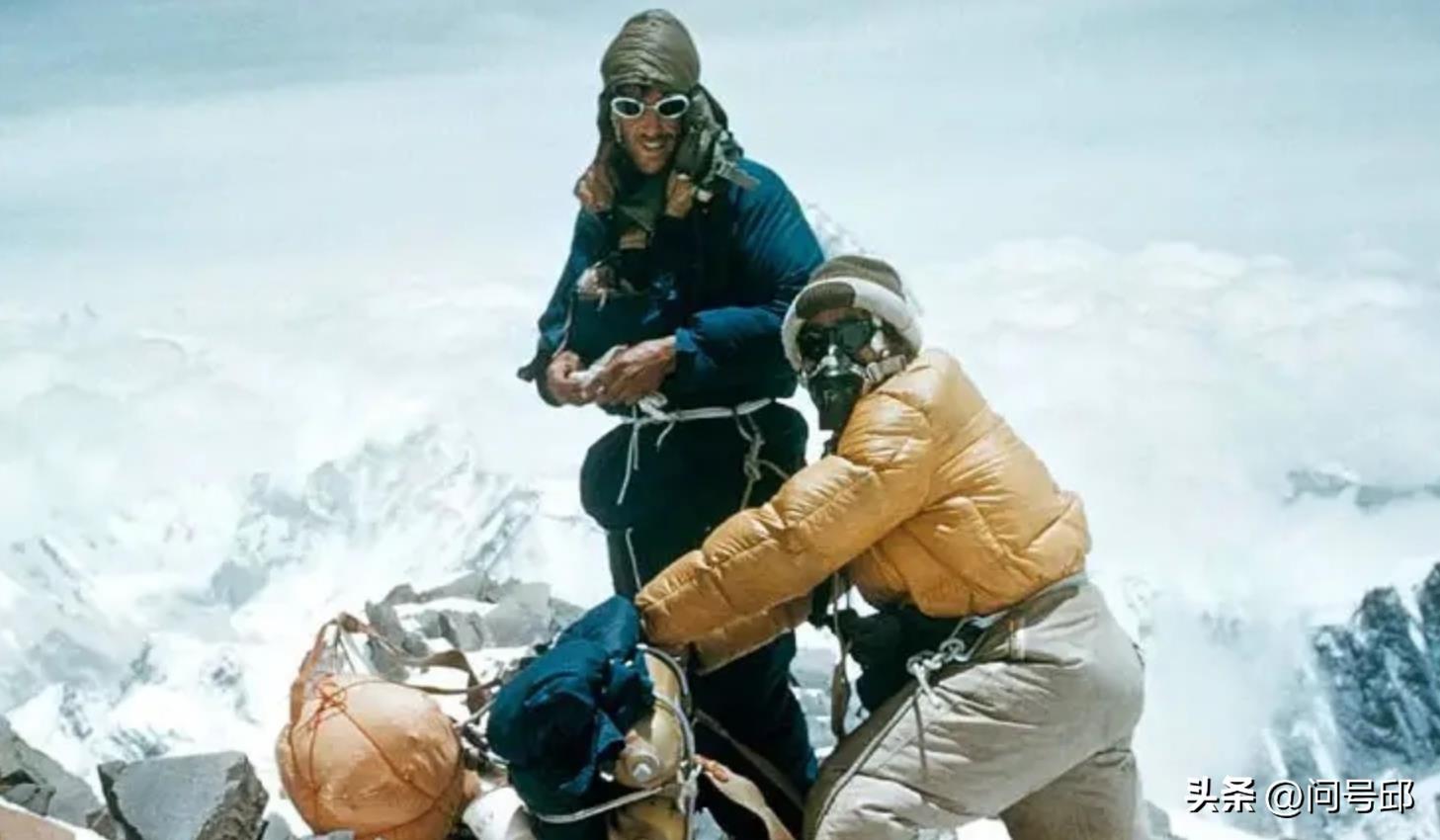 首批登上珠峰的两名不同国家登山者，亲历了人类征服大自然的魄力(图3)
