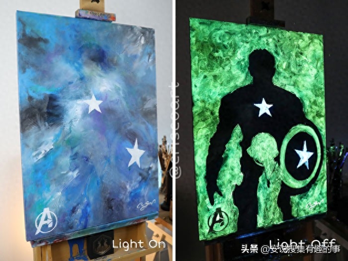 当你关灯的时候，这些荧光油画开始变得栩栩如生起来(图11)