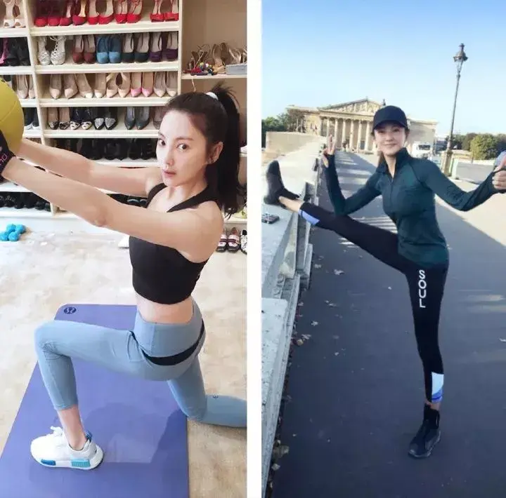 吴昕到底是怎么瘦的？靠拉力带练出“排骨腰”，穿小黑裤太亮眼(图8)