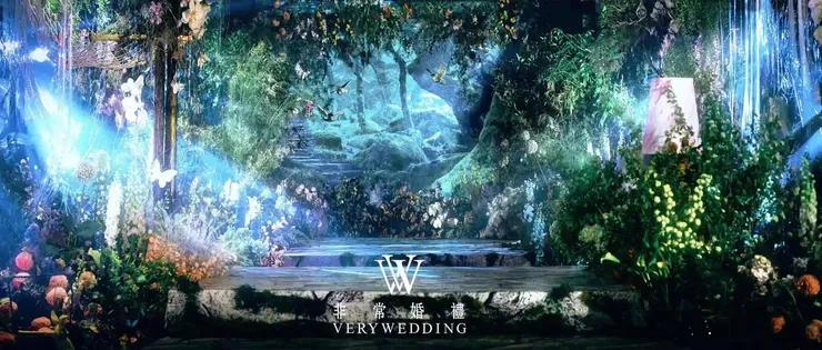 充满生机神秘浪漫的森系主题婚礼，一如初见你般纯粹自然(图3)