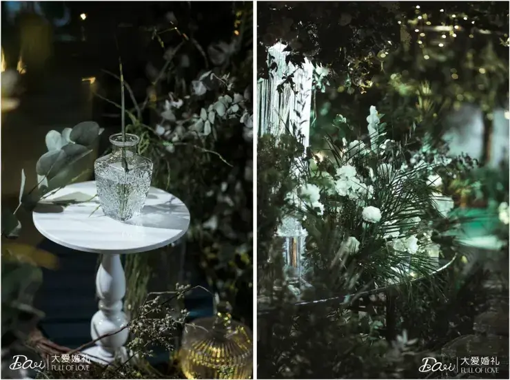 这场充满了黯然绿意的森系婚礼，让宾客宛如置身于真正的迷雾森林(图5)