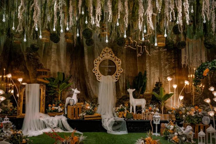 森林绿搭配阳光橙，一场自然原生态的森系婚礼(图5)