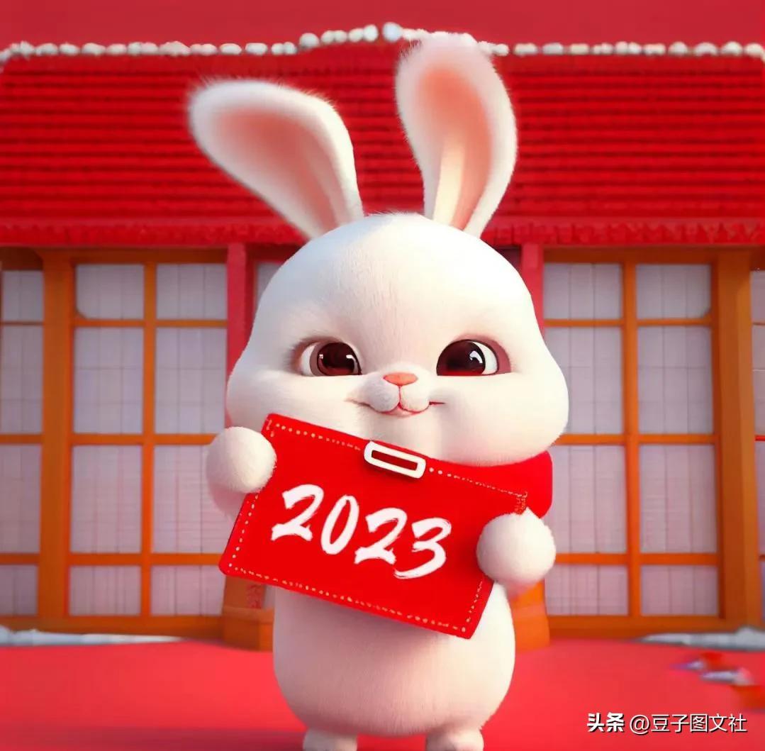 2023新年朋友圈文案+配图，可爱兔兔来袭！(图1)