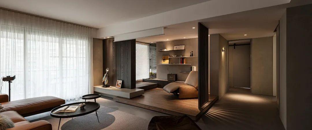 159㎡现代极简，简约奢华暗色调，低调侘寂有情趣(图6)