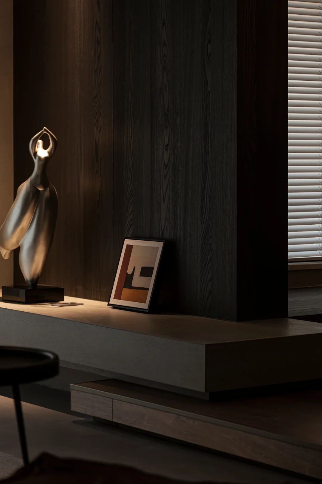 159㎡现代极简，简约奢华暗色调，低调侘寂有情趣(图12)