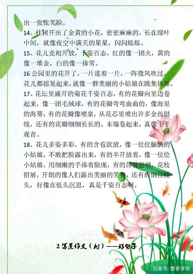 写景作文的相关技巧，开头+结尾，附优美句子积累，很全面(图6)