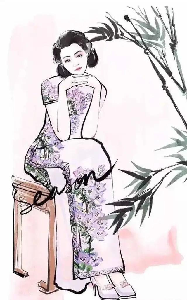 每日诗词：若水闲情约楚腰，旗袍的风雅(图9)