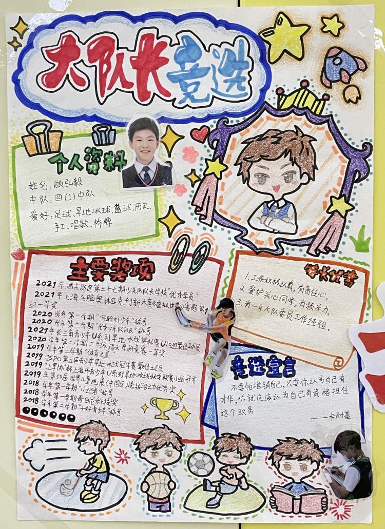 少先队大队委员竞选，参选的孩子都精心准备了三张“名片”(图2)