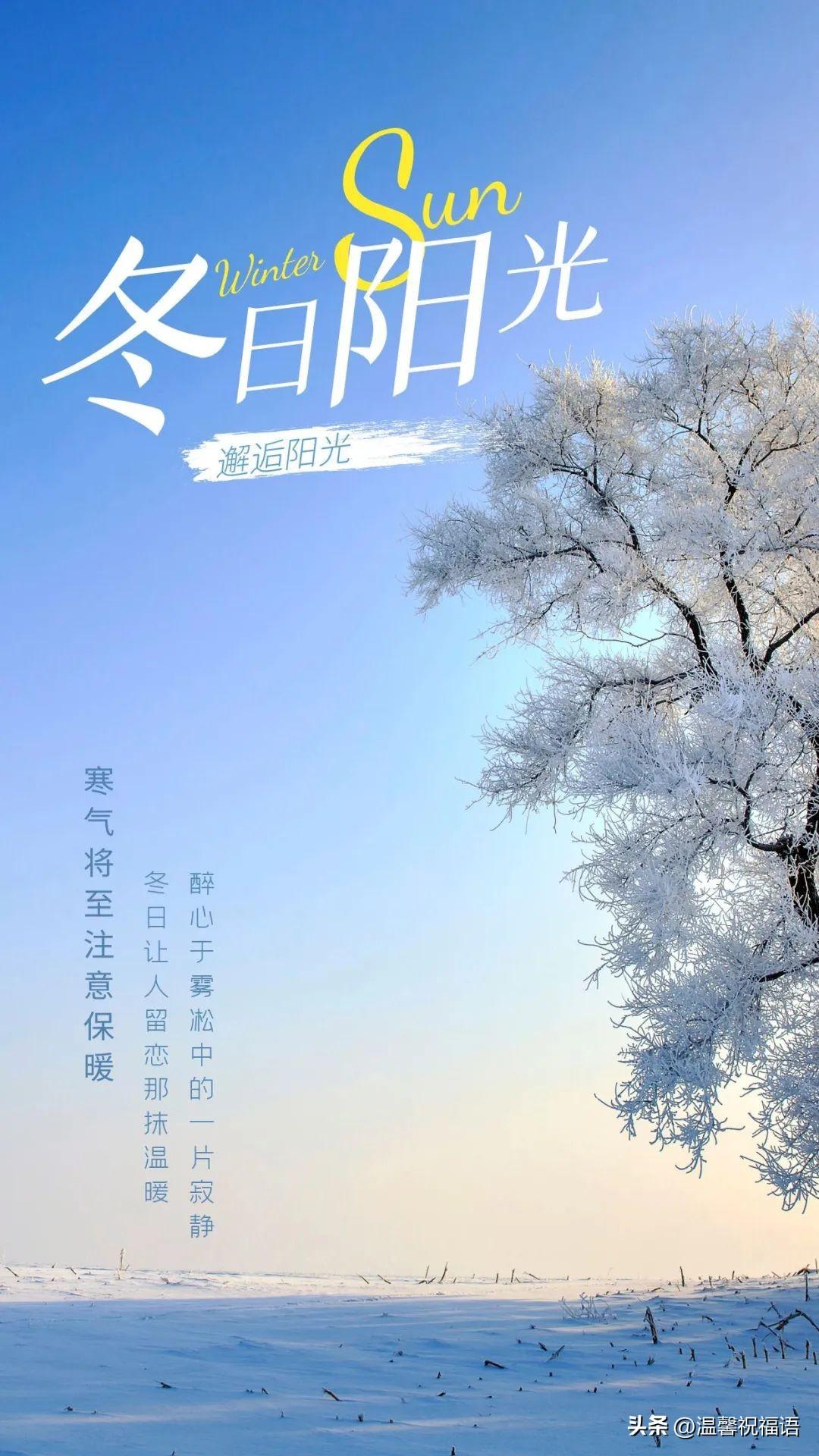 冬天最新10条温馨早安祝福语，岁月已晚，万物诉寒，问候冬安(图3)