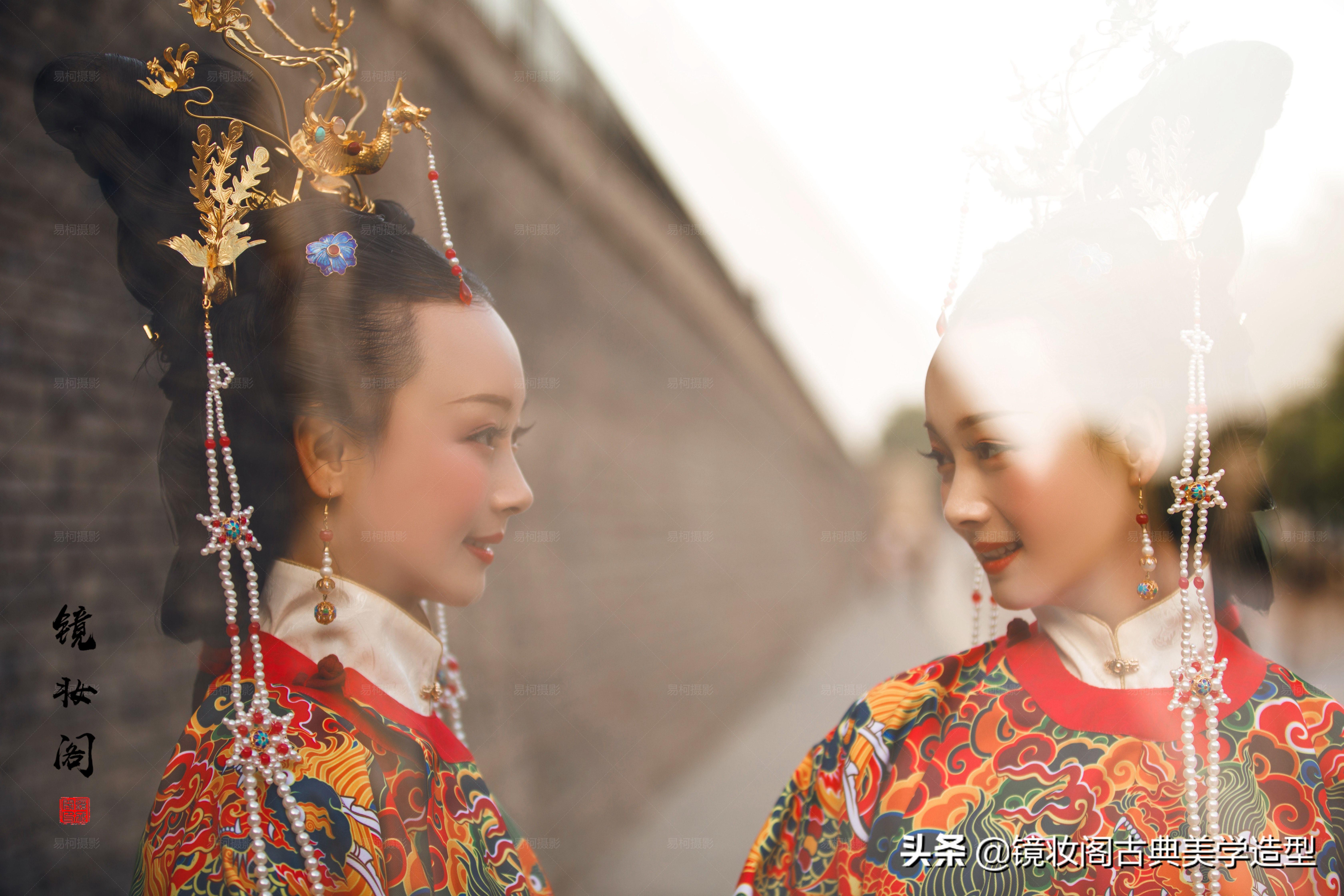 明制婚礼新娘妆容|许你凤冠霞帔一世无忧,从此清风明月长伴天涯(图13) 明制婚礼新娘妆容|许你凤冠霞帔一世无忧,从此清风明月长伴天涯(图13)