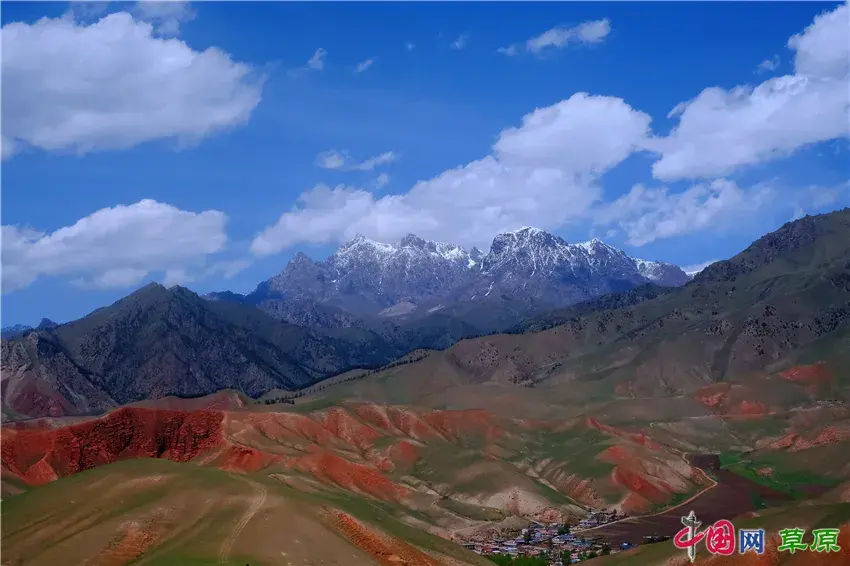 初夏卓尔山：白雪映青草，美得圣洁无暇卓尔不群(图2)