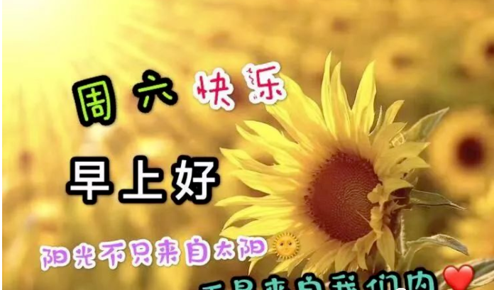 周六早安祝福语图片带字，星期六早上好夏天问候语短句子(图6)