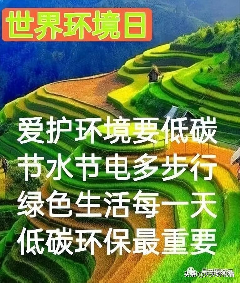 非常创意简单爱护环境日图带字祝福语，简短早上好温馨问候语图片(图7)