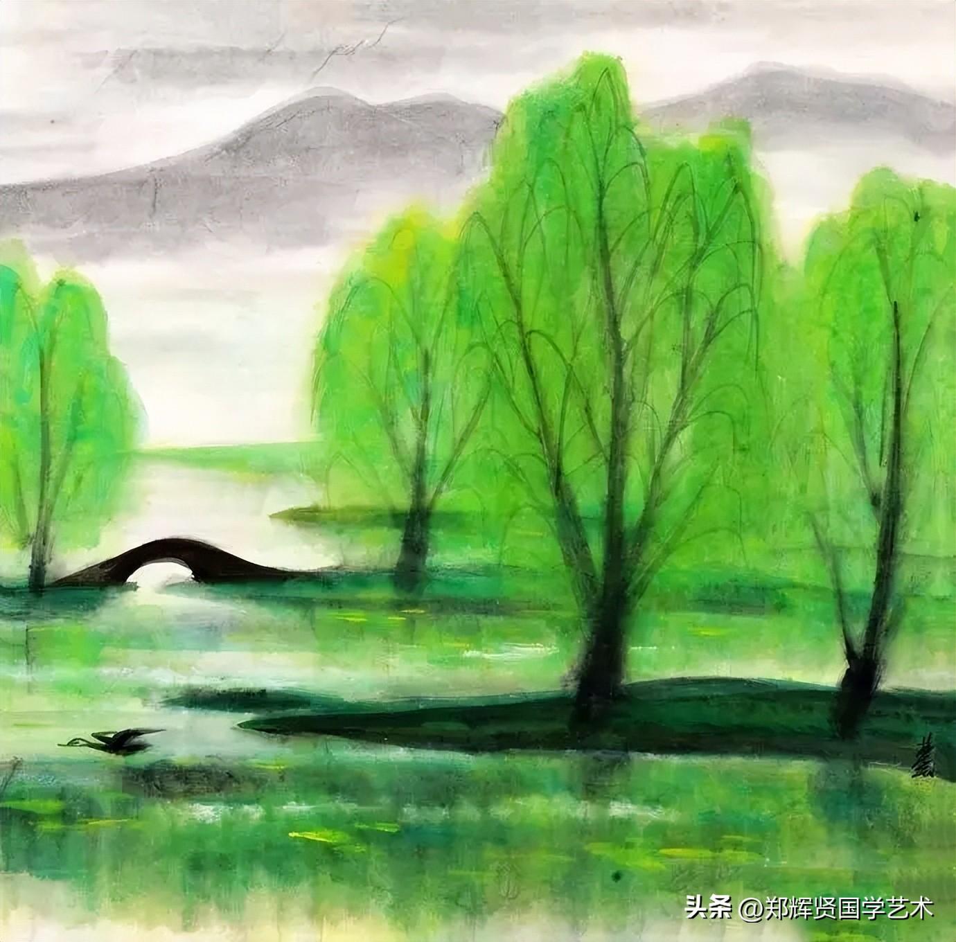 夕阳映翠微，莫问红尘多少事，山青水秀不思归(图1)