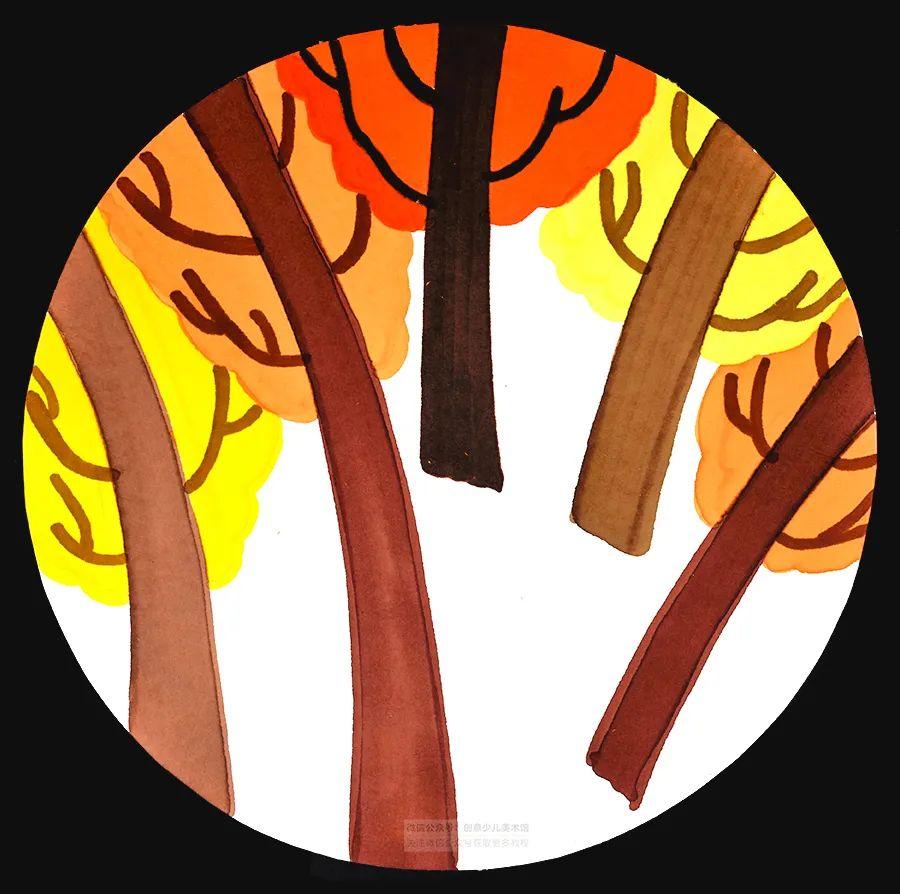 儿童画教程｜秋季趣味线描课程《热闹的森林》(图7)